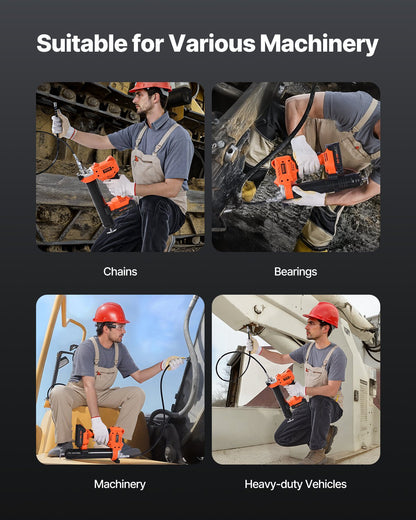 Cordless Grease Gun, 8000 PSI Max Pressure, 20V Electric Grease Gun with 2.0 Ah Battery & LED Light, 35.4-inch Long Hose & Carrying Case, Variable Speed Triggers, Vehicles or Machines Greasing