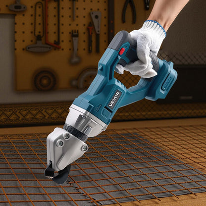 Akku-Blechschere mit 360° schwenkbarem Kopf, Doppelklingen, 25.000 U/min, schneidet 1,22 mm verzinkten Stahl, 1 mm Edelstahl, Aluminiumblech, Kunststoff und Karton.
