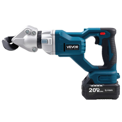 Metallschere, Akku-Blechschneider mit 360° schwenkbarem Kopf, Doppelklingen, 220 V AC / 20 V DC, schneidet 1,22 mm verzinkten Stahl, 1 mm Edelstahl, Aluminium, Kunststoff, Karton, 2800 Hübe/min