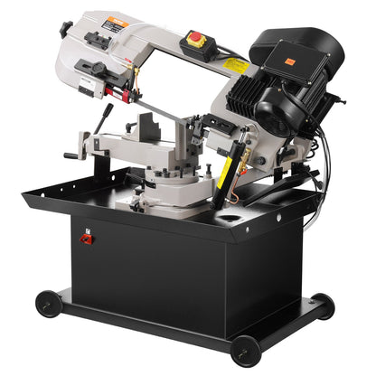 Metal Horizontal Band Saw, 178 x 209 mm(7 x 8.25 in) Rectangular Cutting Capacity, 220V Metal Vertical Cutting Bandsaw with 1.1 kW Motor, 0-45° Angle Adjustment, Variable Speed, for Metal, Wood, and Plastic