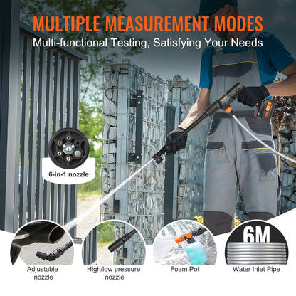 Akku-Hochdruckreiniger, 652 PSI, 1,0 GPM, tragbarer Kraftreiniger, handgeführte Hochdruckpistole mit 4,0-Ah-Akku, Ladegerät, 6-in-1-Düse, für Haus-/Bodenreinigung und Bewässerung