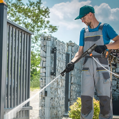 Akku-Hochdruckreiniger, 652 PSI, 1,0 GPM, tragbarer Kraftreiniger, handgeführte Hochdruckpistole mit 4,0-Ah-Akku, Ladegerät, 6-in-1-Düse, für Haus-/Bodenreinigung und Bewässerung