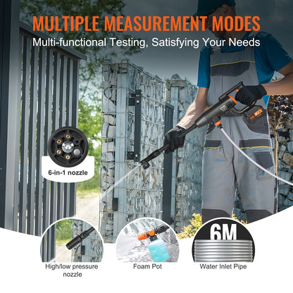 Akku-Hochdruckreiniger, 580 PSI, 1,1 GPM, tragbarer Kraftreiniger, handgeführte Hochdruckpistole mit 4,0-Ah-Akku, Ladegerät, 6-in-1-Düse, für Haus-/Bodenreinigung und Bewässerung