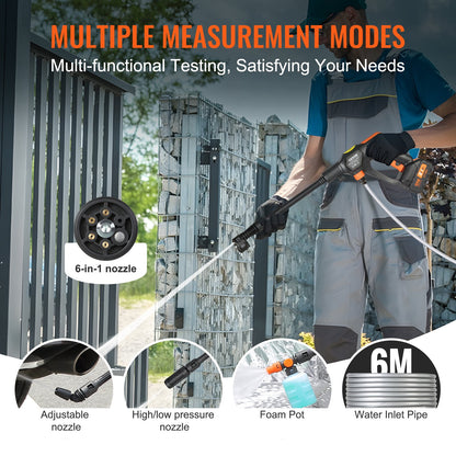 Akku-Hochdruckreiniger, 652 PSI, 1,1 GPM, tragbarer Kraftreiniger, handgeführte Hochdruckpistole mit 4,0-Ah-Akku, Ladegerät, 6-in-1-Düse, für Haus-/Bodenreinigung und Bewässerung