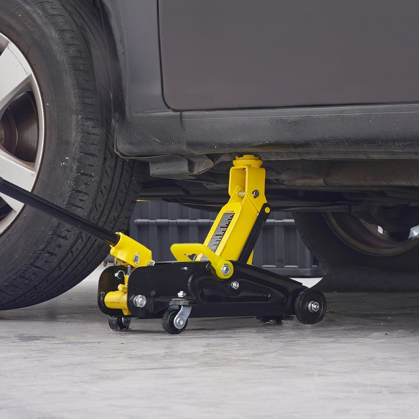 Low Profile Floor Jack 1.5 Ton (3300 lbs), Heavy Duty Iron Hydraulic Racing Floor Jack, Hydraulic Car Jack, Single Piston Quick Lift Pump, 4.7"-12.1" Height Lifting Range (Yellow)