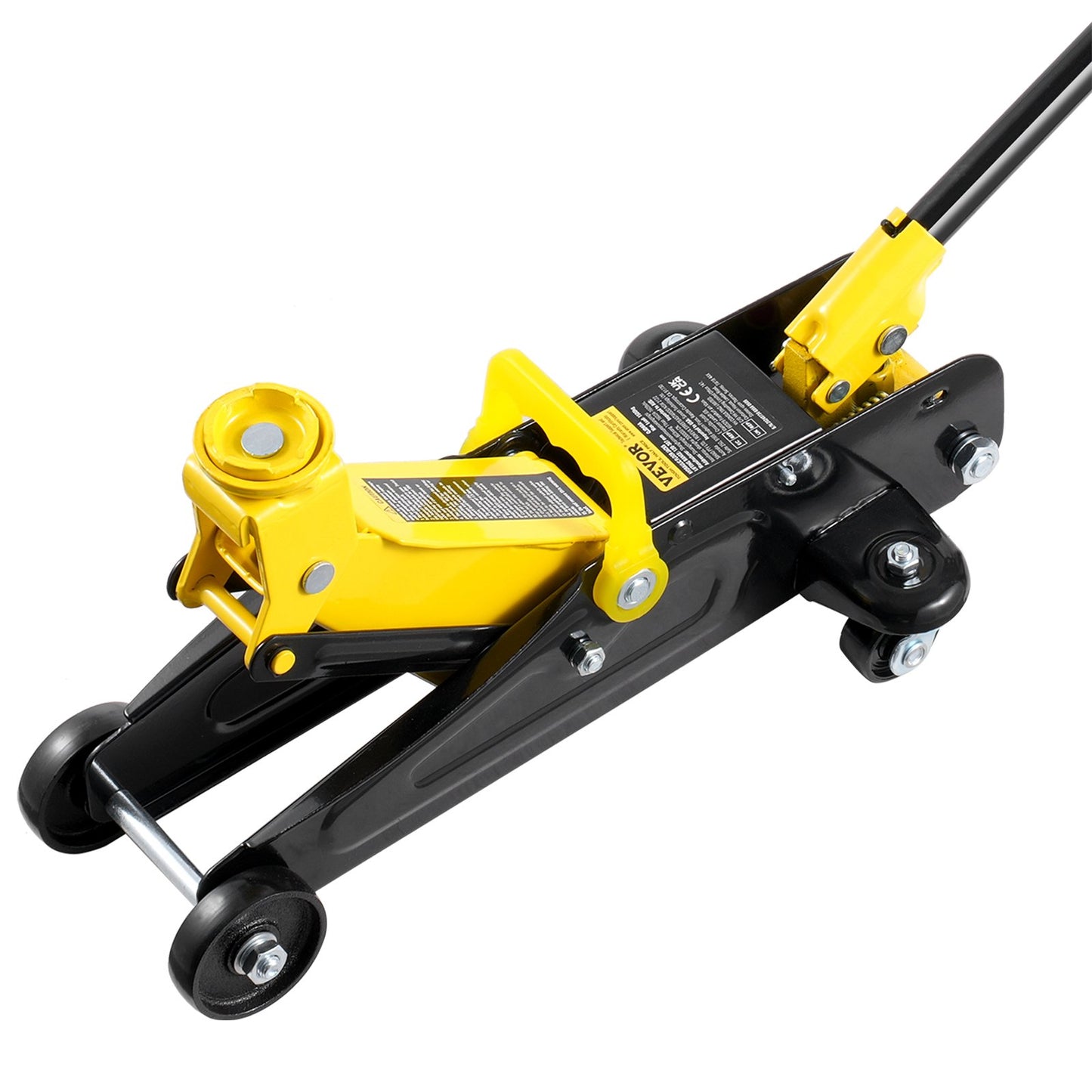 Low Profile Floor Jack 1.5 Ton (3300 lbs), Heavy Duty Iron Hydraulic Racing Floor Jack, Hydraulic Car Jack, Single Piston Quick Lift Pump, 4.7"-12.1" Height Lifting Range (Yellow)