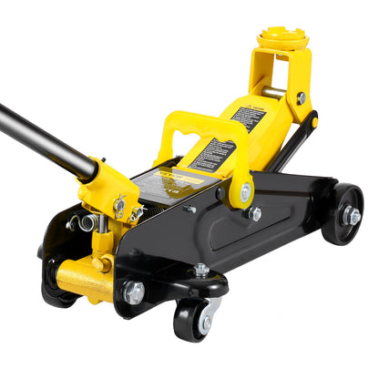 Low Profile Floor Jack 1.5 Ton (3300 lbs), Heavy Duty Iron Hydraulic Racing Floor Jack, Hydraulic Car Jack, Single Piston Quick Lift Pump, 4.7"-12.1" Height Lifting Range (Yellow)