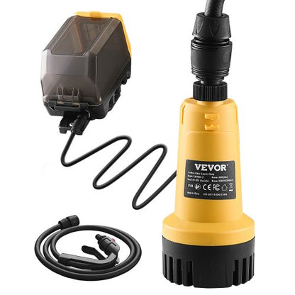 Akkubetriebene Tauchpumpe, 33 l/min (528 GPH), tragbare Sumpfpumpe mit G3/4"-Gartenschlauch, kompatibel mit Dewalt 20V MAX Akku (Akku nicht enthalten), elektrische Universalpumpe für Pool, Garten und Teich