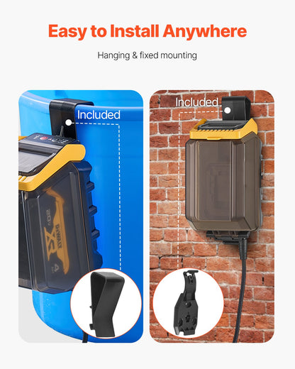 Akkubetriebene Tauchpumpe, 33 l/min (528 GPH), tragbare Sumpfpumpe mit G3/4"-Gartenschlauch, kompatibel mit Dewalt 20V MAX Akku (Akku nicht enthalten), elektrische Universalpumpe für Pool, Garten und Teich