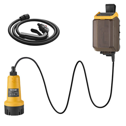 Akkubetriebene Tauchpumpe, 33 l/min (528 GPH), tragbare Sumpfpumpe mit G3/4"-Gartenschlauch, kompatibel mit Dewalt 20V MAX Akku (Akku nicht enthalten), elektrische Universalpumpe für Pool, Garten und Teich