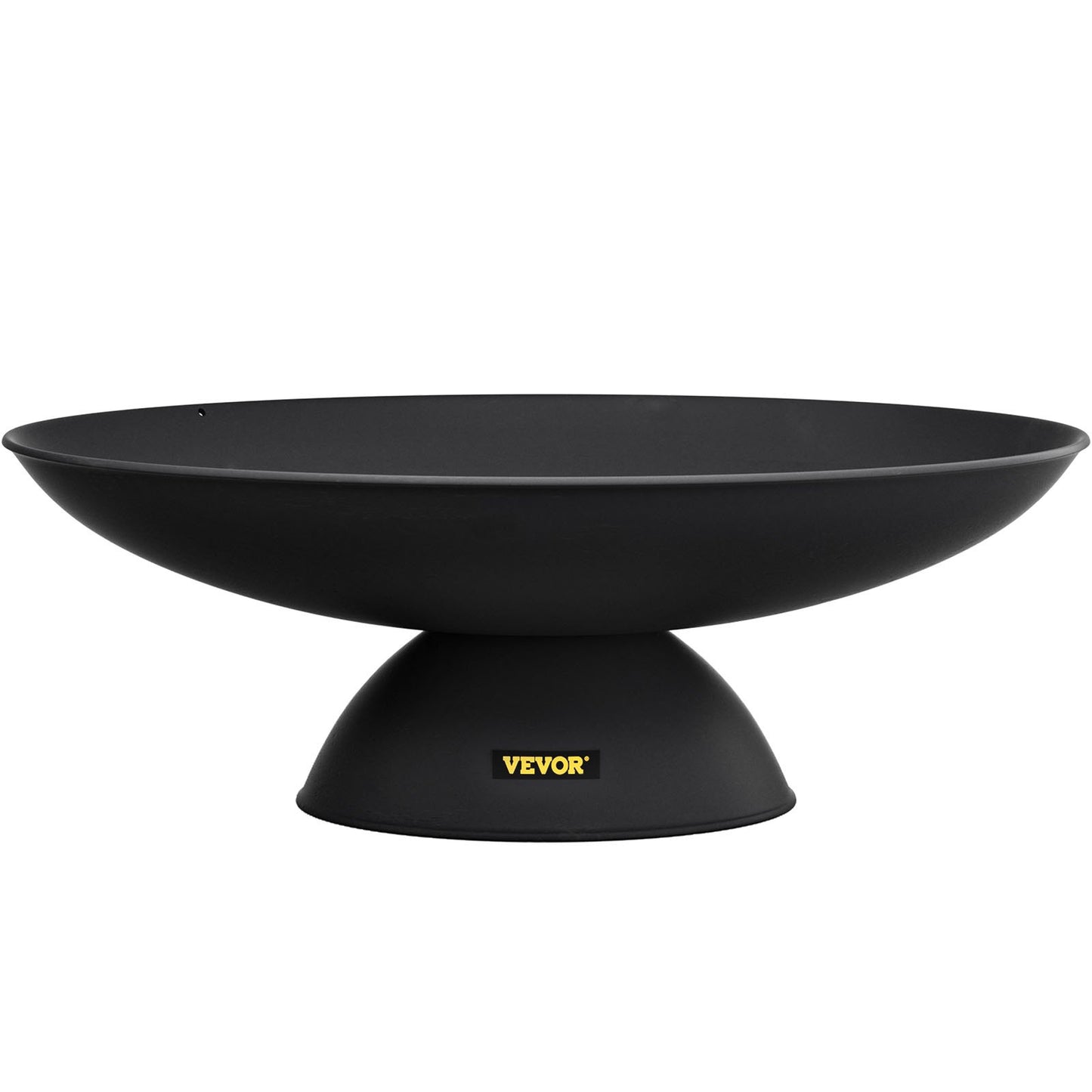 Fire Pit Bowl, 30-Inch Deep Round Cast Iron Fire Bowl, Wood Burning for Outdoor Patios, Backyards & Camping Uses, with A Stable Bowl Designed Base and A Firewood Stick, Black