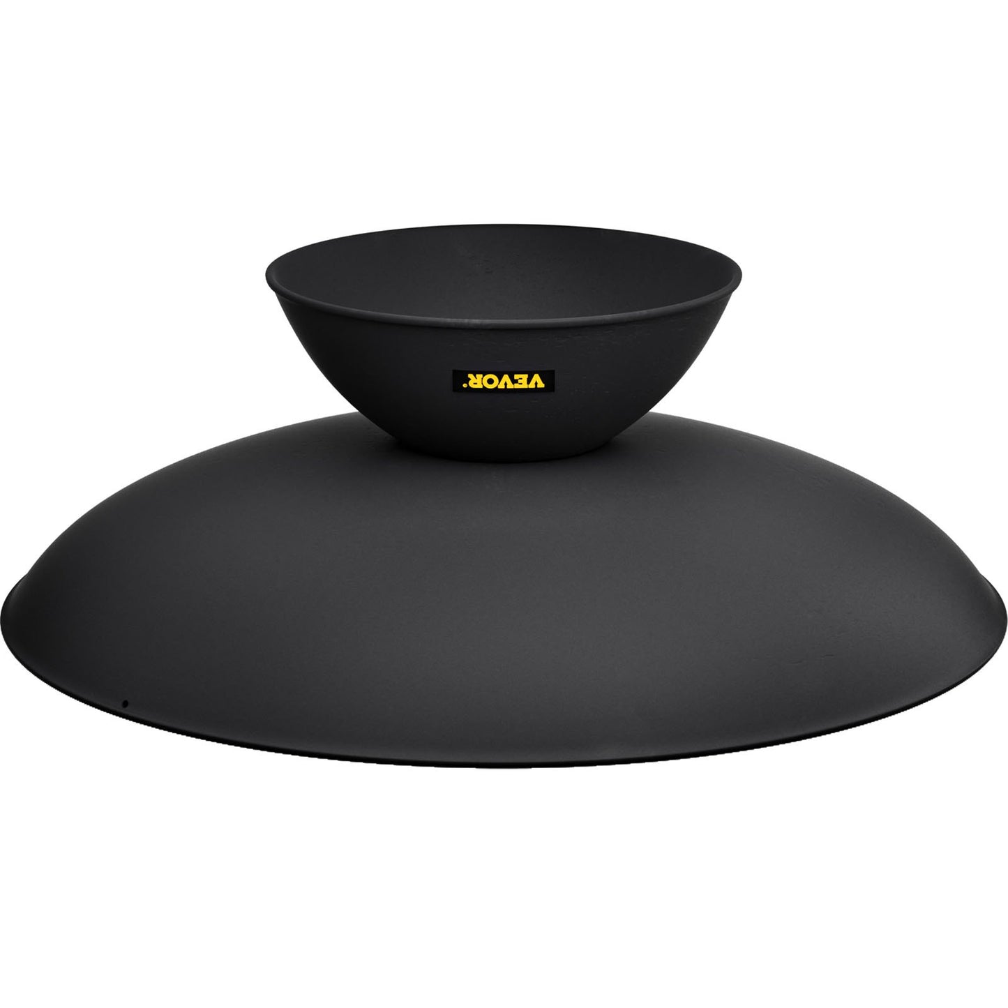 Fire Pit Bowl, 30-Inch Deep Round Cast Iron Fire Bowl, Wood Burning for Outdoor Patios, Backyards & Camping Uses, with A Stable Bowl Designed Base and A Firewood Stick, Black