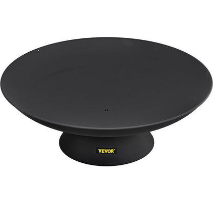 Fire Pit Bowl, 30-Inch Deep Round Cast Iron Fire Bowl, Wood Burning for Outdoor Patios, Backyards & Camping Uses, with A Stable Bowl Designed Base and A Firewood Stick, Black