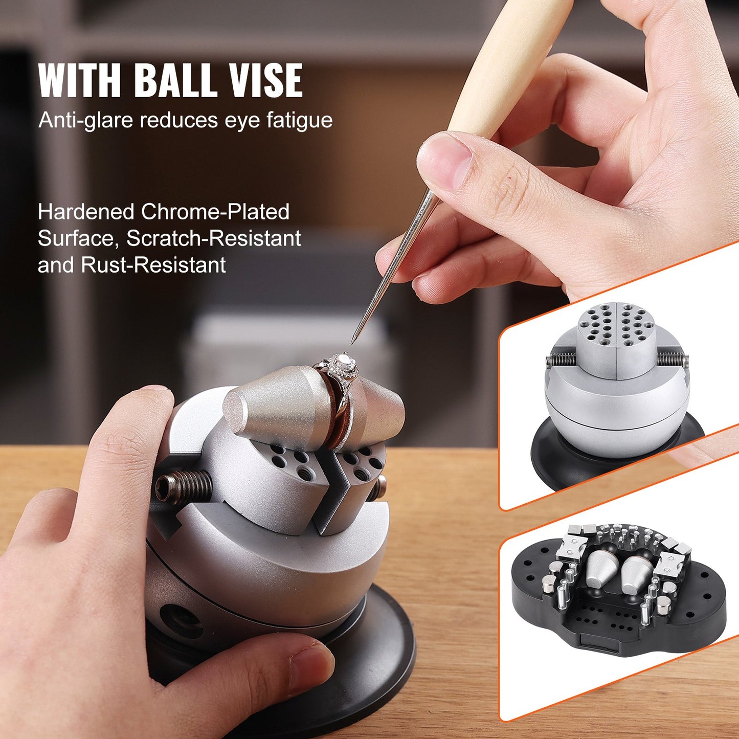 Multidirektionales Mikroskop mit Federhalterung, 7-45-fache Vergrößerung, Schmuckmikroskop, Mikro-Schmuck-Einlegearbeitsständer mit integrierter USB-Ring-LED-Leuchte und 360°-Kugelkopf, für Schmuckeinlegearbeiten