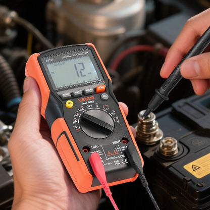 Digital Multimeter, 6000-Count TRMS DC/AC Voltmeter Current Tester, Auto-Ranging Multimeter for Current Voltage Resistance Capacitance Temperature Diodes Continuity Low Impedance Measurment