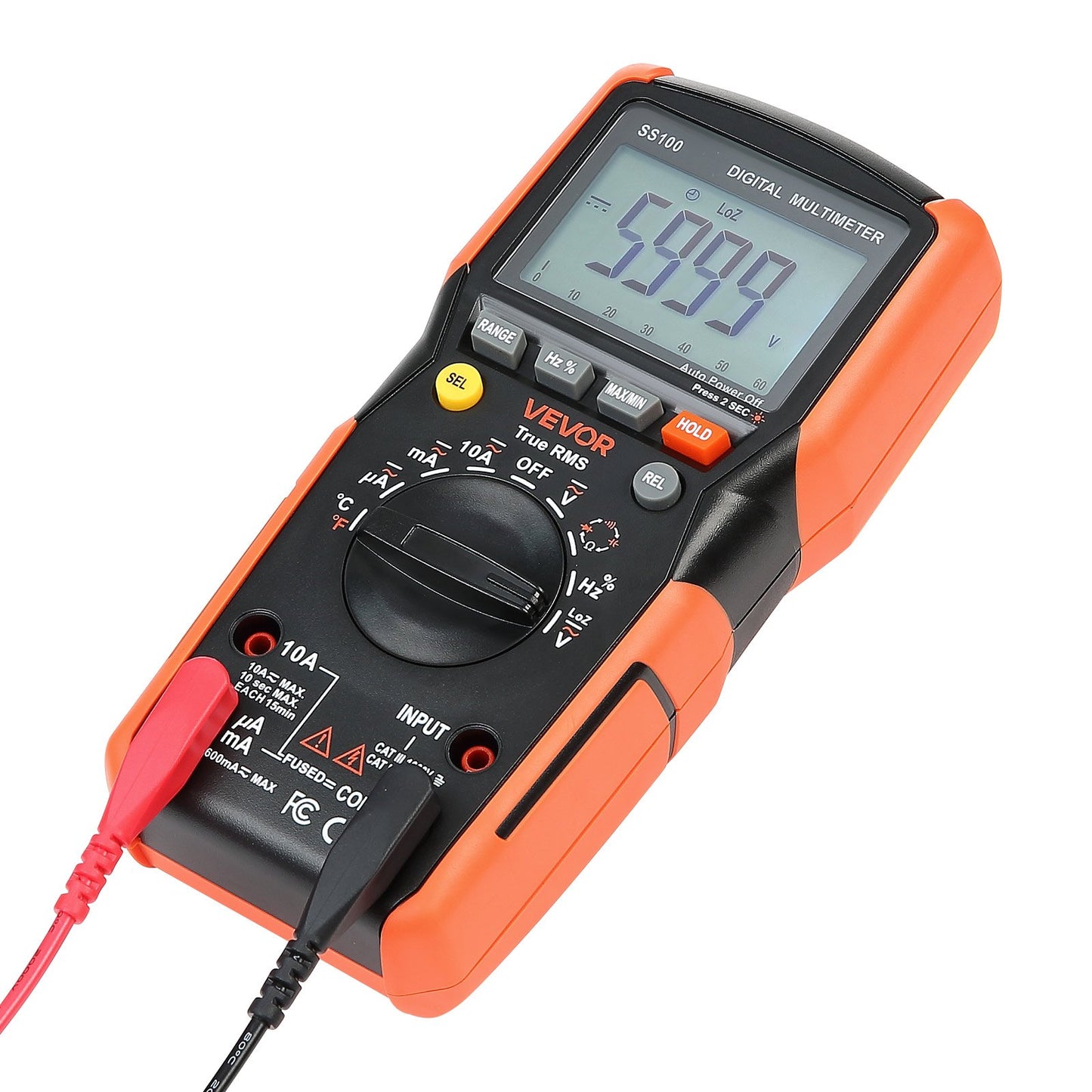 Digital Multimeter, 6000-Count TRMS DC/AC Voltmeter Current Tester, Auto-Ranging Multimeter for Current Voltage Resistance Capacitance Temperature Diodes Continuity Low Impedance Measurment