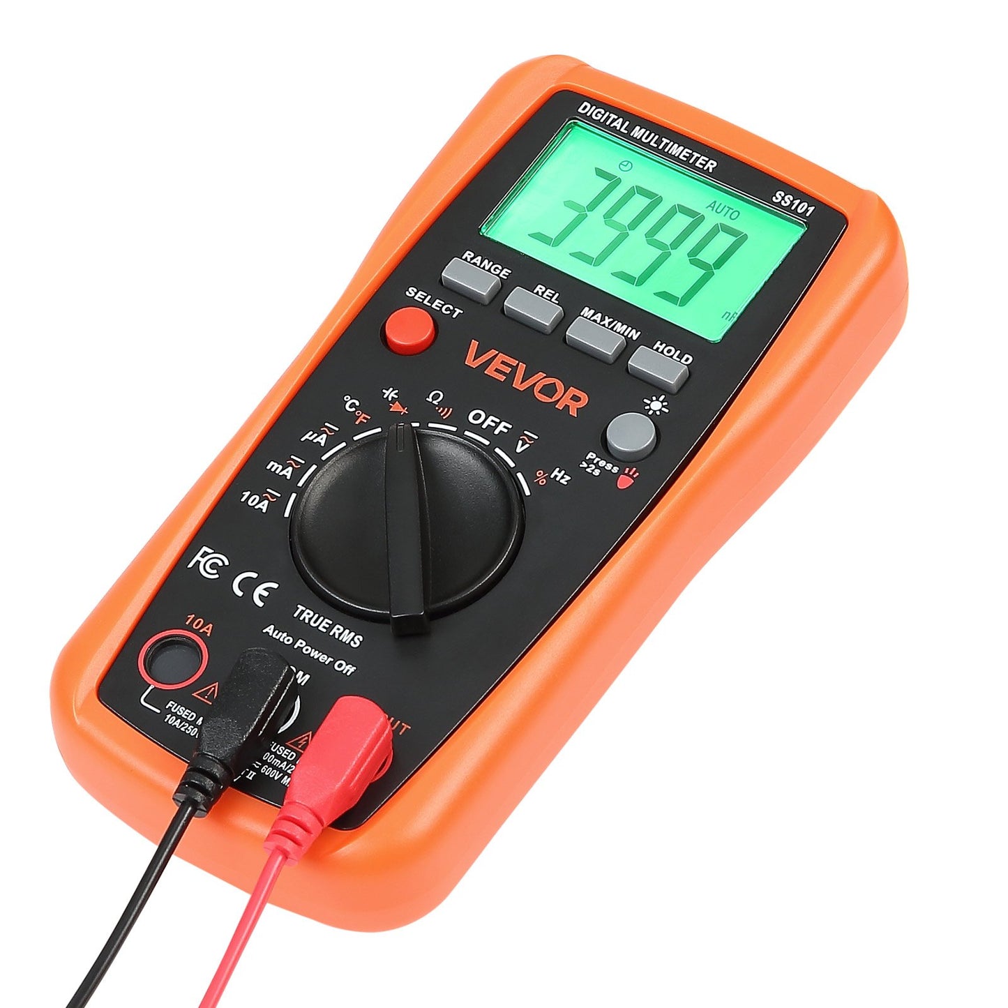 Digital Multimeter, 4000-Count TRMS DC/AC Voltmeter Current Tester, Auto-Ranging Multimeter for Current Voltage Resistance Capacitance Temperature Diodes Continuity Duty-Cycle Measurments