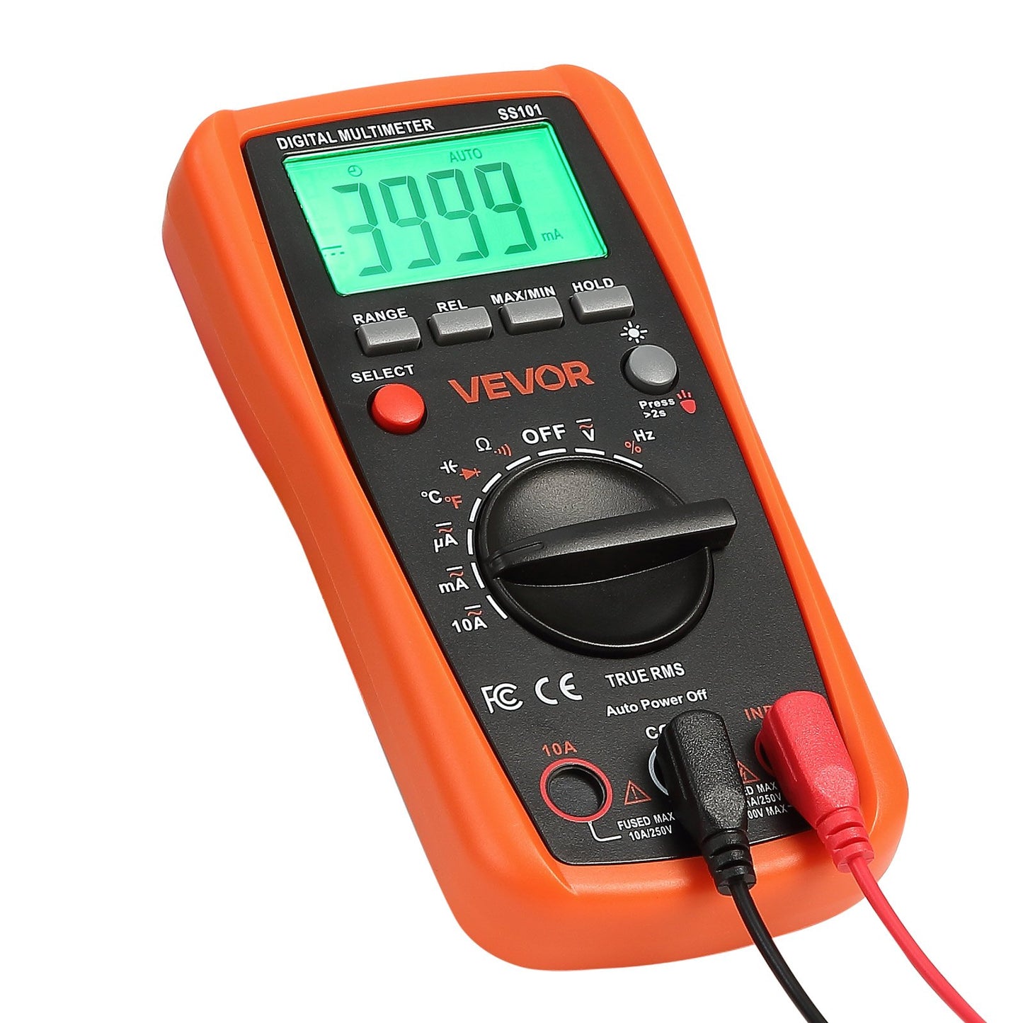 Digital Multimeter, 4000-Count TRMS DC/AC Voltmeter Current Tester, Auto-Ranging Multimeter for Current Voltage Resistance Capacitance Temperature Diodes Continuity Duty-Cycle Measurments