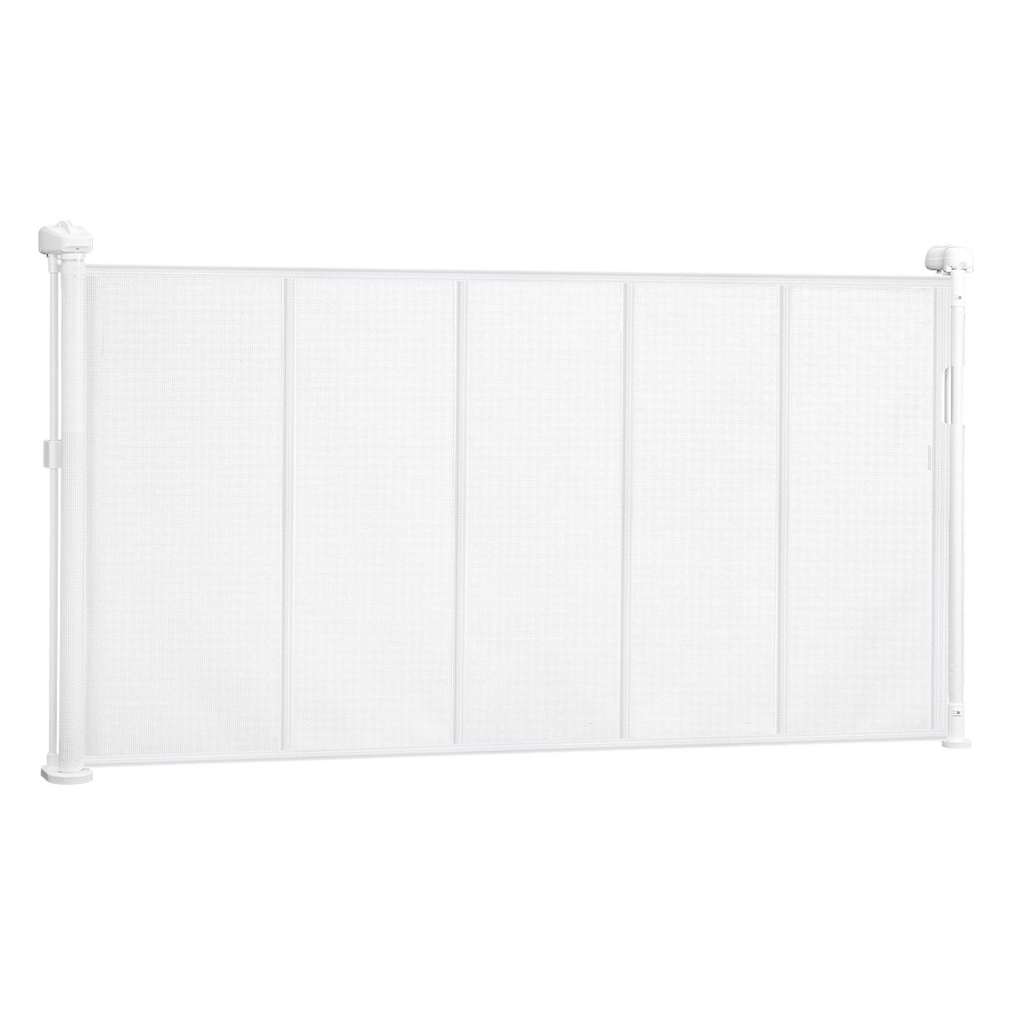 Retractable Baby Gate, 870 mm Tall, Extends up to 1400 mm Wide, Retractable Gate for Kids or Pets, Mesh Material, Easy to Install for Indoor Stairs, Doorways, Hallways, Playrooms, White