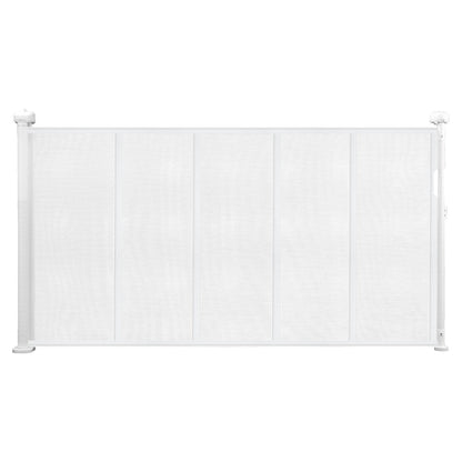 Retractable Baby Gate, 870 mm Tall, Extends up to 1400 mm Wide, Retractable Gate for Kids or Pets, Mesh Material, Easy to Install for Indoor Stairs, Doorways, Hallways, Playrooms, White