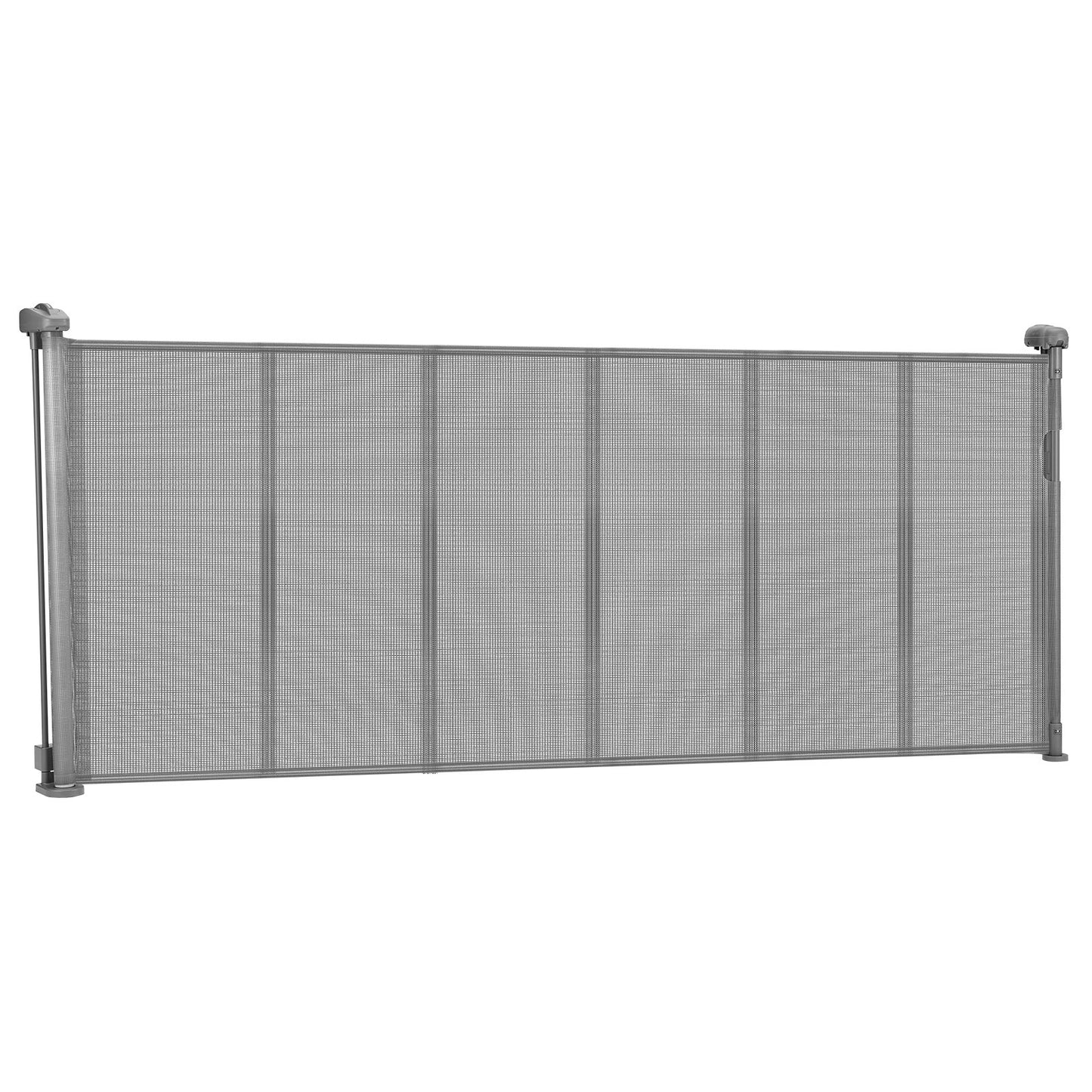 Retractable Baby Gate, 870 mm Tall, Extends up to 1800 mm Wide, Retractable Gate for Kids or Pets, Mesh Material, Easy to Install for Indoor Stairs, Doorways, Hallways, Playrooms, Gray