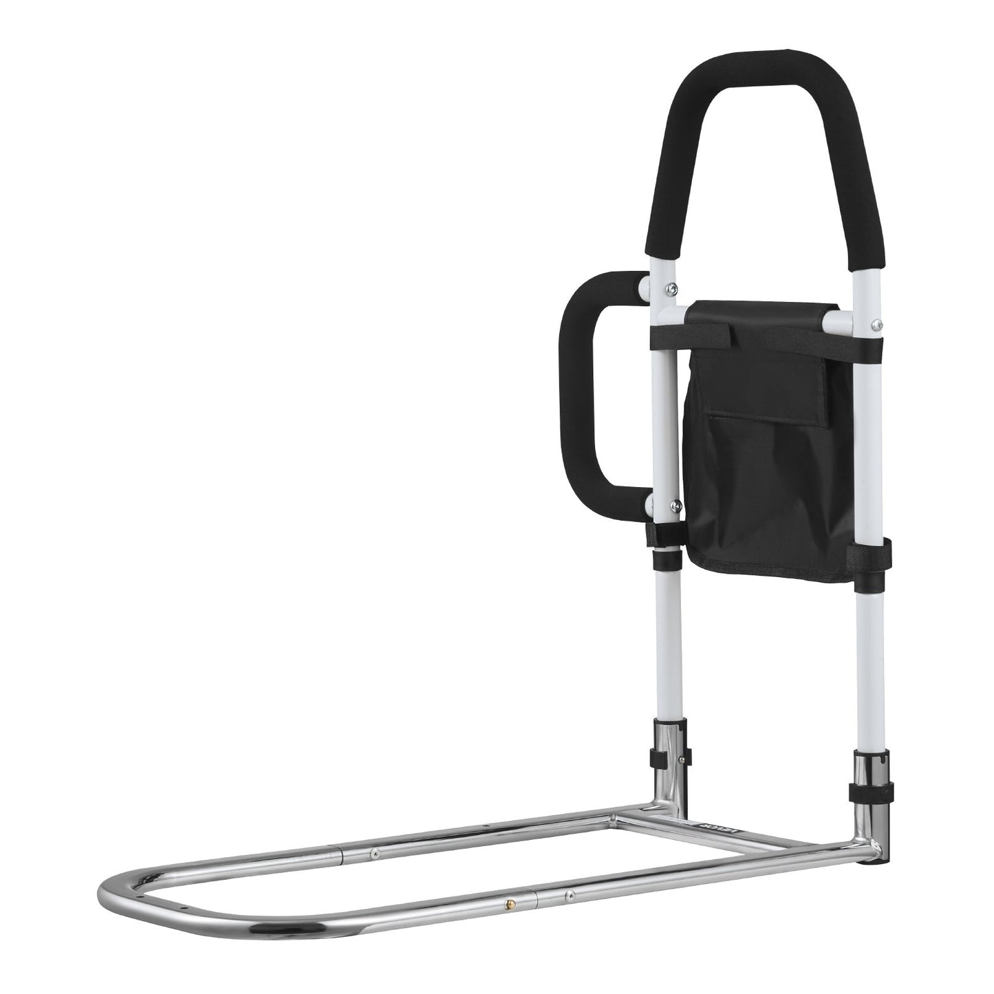 Bed Rail for Elderly, Bedside Assist Rails with Side Handle and PU Handrail, Adjustable Height Carbon Steel Pipe Bedside Cane, Bed Bars for Seniors & Patients, Fits King, Queen, Full, Twin