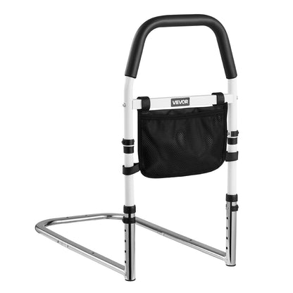 Bed Rail for Elderly, Bedside Assist Rails with PU Handrail, Adjustable Height Pipe Bedside Cane, High-Strength Carbon Steel Bed Bars for Seniors & Patients, Fits King, Queen, Full, Twin