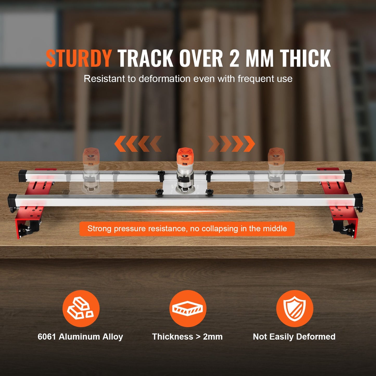 Router Sled, 152 cm(60 inches), Portable and Easy to Adjust Slab Flattening Jig, DIY Woodworking Router Sled for Flattening Slabs, Slab Guide Jig Trimming Planing Machine for Wood Flattening, Home DIY