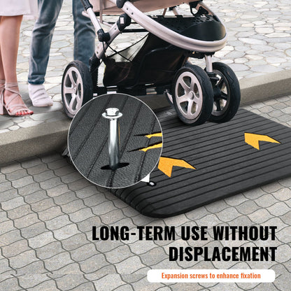 Rubber Threshold Ramp Door Ramp 4" Rise 15 tons Load Rubber Curb Ramp