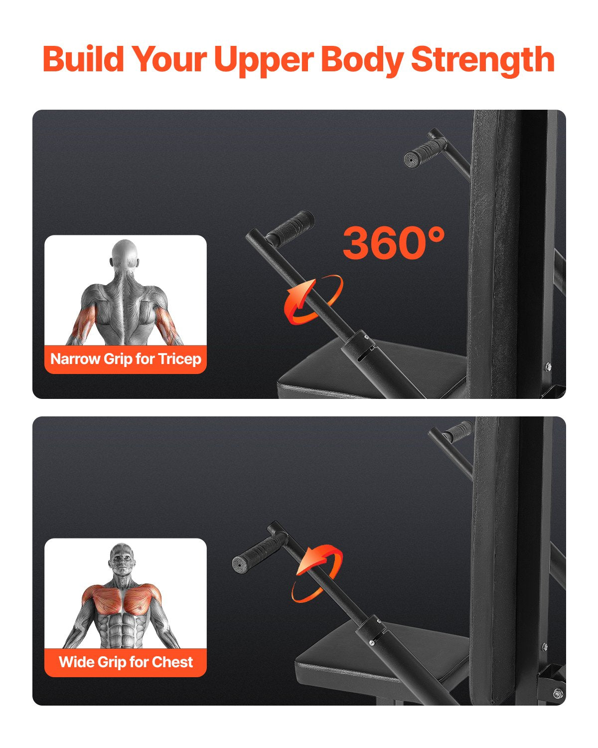 Seated Dip Machine, Tricep Bicep Press Down Machine with Cable Bar, Adjustable Seat, and Backrest, Exercise Equipment for Chest Training, Upper Body Push Fitness Workout, Hold up to 450LBS