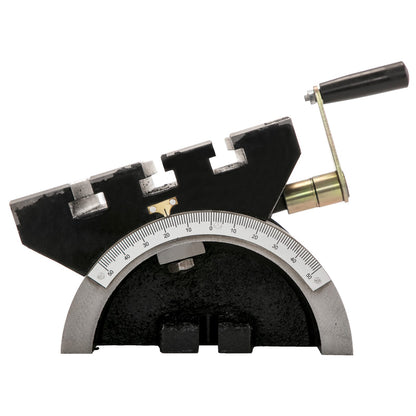 Tilting Milling Table 25.4x17.8 cm(10x7inch) Tilting Angle Milling Machine 0-80°Adjustable Swivel Angle Plate with 3 T-slots and an Adjustable Crank Handle Heavy Duty Tilting Milling Machine for Grinding