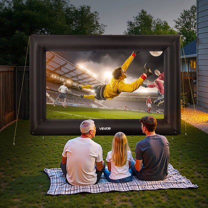 16 ft Inflatable Movie Screen, 600D Washable Inflatable Projection Screen with Portable Storage Bag, Easy Set Up 16:9 Movie Projector for Outdoor Backyard, Home Theater, Theme Party, Pool Fun