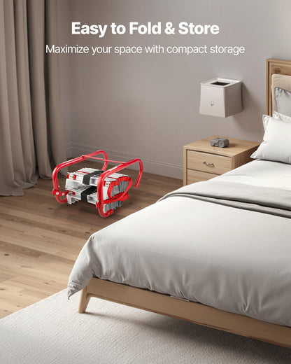 Feuerleiter, 3-geschossige, 7,62 m lange, ausziehbare Notfeuerleiter, leichte Sicherheitsleiter aus Aluminiumlegierung mit robustem Polyestergurt, rutschfesten Sprossen und breiten Stufen, max. Belastung 453 kg