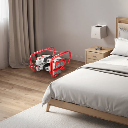 Feuerleiter, 3-geschossige, 7,62 m lange, ausziehbare Notfeuerleiter, leichte Sicherheitsleiter aus Aluminiumlegierung mit robustem Polyestergurt, rutschfesten Sprossen und breiten Stufen, max. Belastung 453 kg