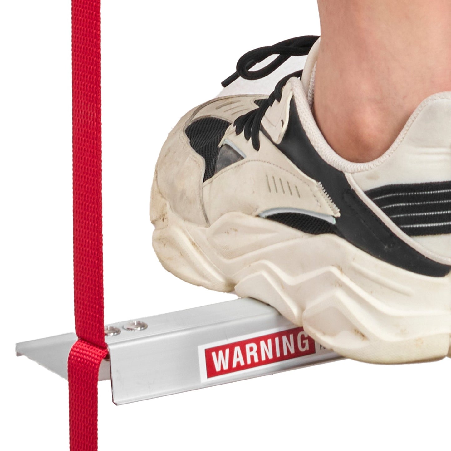 Feuerleiter, 3-geschossige, 7,62 m lange, ausziehbare Notfeuerleiter, leichte Sicherheitsleiter aus Aluminiumlegierung mit robustem Polyestergurt, rutschfesten Sprossen und breiten Stufen, max. Belastung 453 kg