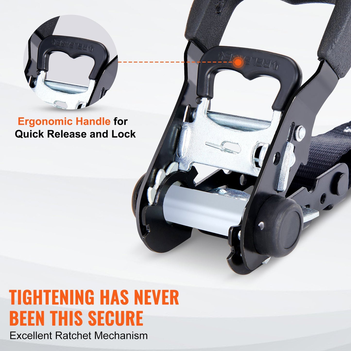 Ratschen-Spanngurte (4er-Pack), max. Bruchlast 2360 kg, inklusive 4 Premium-Ratschen-Spanngurte (4 cm x 2,4 m) mit gepolsterten Griffen, zum Sichern von Ladung, Haushaltsgeräten, Gartengeräten und Motorrädern beim Umzug.