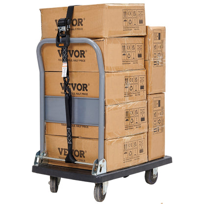 Ratschen-Spanngurte (4er-Pack), max. Bruchlast 2360 kg, inklusive 4 Premium-Ratschen-Spanngurte (4 cm x 2,4 m) mit gepolsterten Griffen, zum Sichern von Ladung, Haushaltsgeräten, Gartengeräten und Motorrädern beim Umzug.