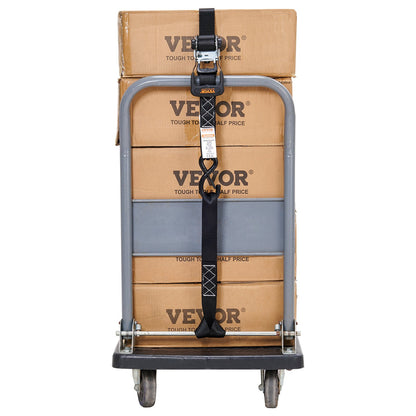 Ratschen-Spanngurte (4er-Pack), max. Bruchlast 2360 kg, inklusive 4 Premium-Ratschen-Spanngurte (4 cm x 2,4 m) mit gepolsterten Griffen, zum Sichern von Ladung, Haushaltsgeräten, Gartengeräten und Motorrädern beim Umzug.