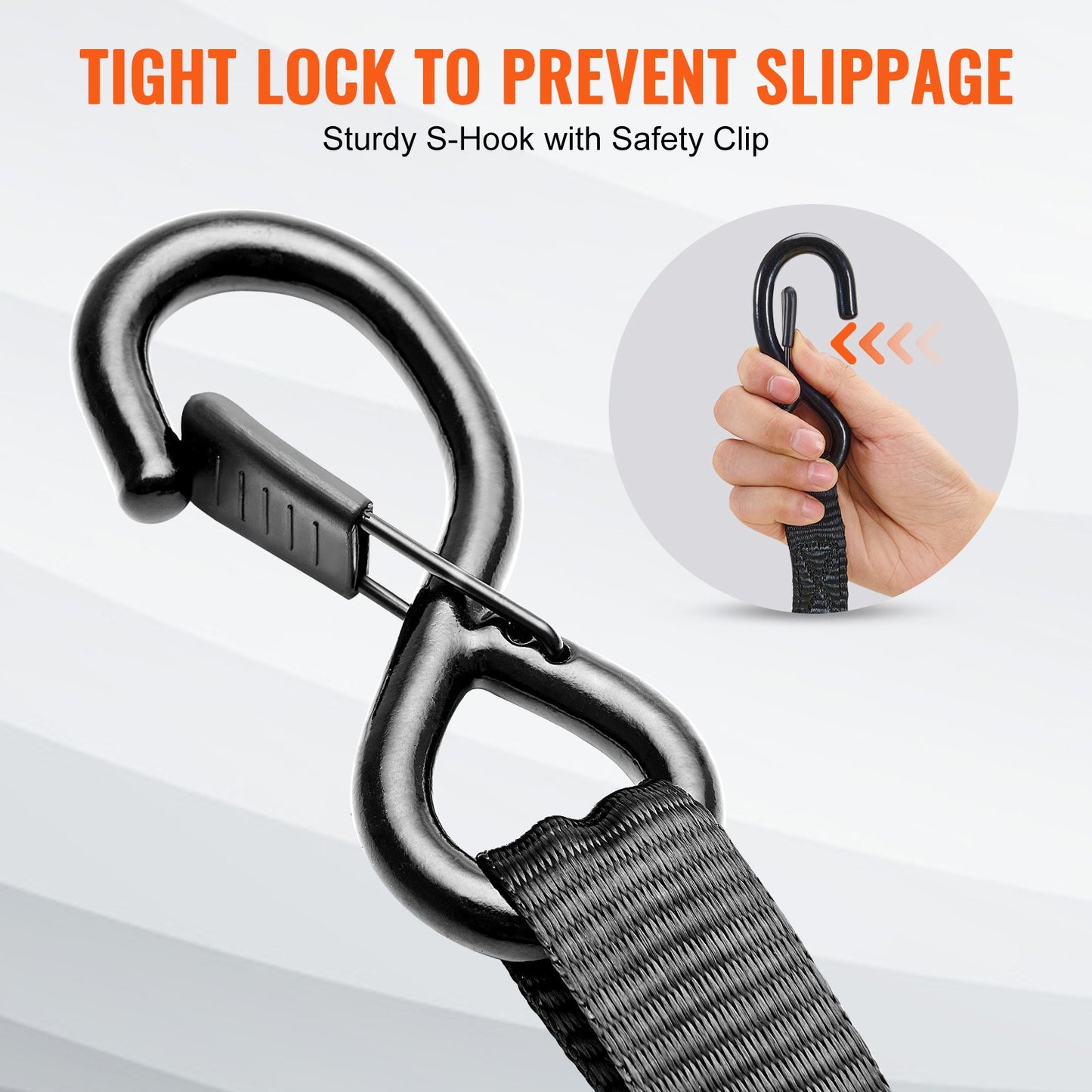 Ratschengurte (4er-Pack), max. Bruchlast 1000 kg, inklusive 4 hochwertiger 2,5 cm x 4,5 m Ratschengurte mit gepolsterten Griffen, zum Sichern von Ladung, Haushaltsgeräten, Gartengeräten und Motorrädern beim Umzug.