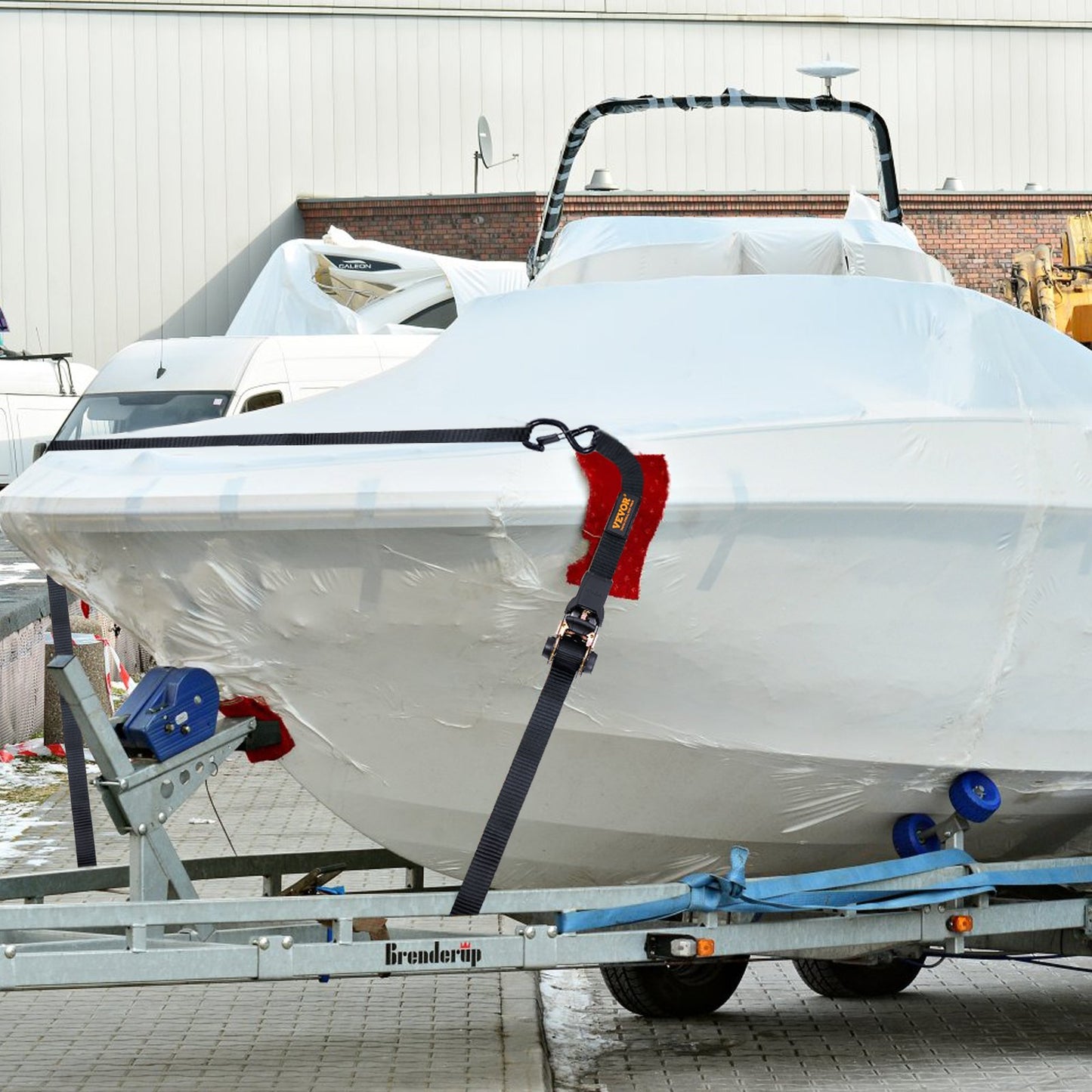 Ratschengurte (4er-Pack), max. Bruchlast 1000 kg, inklusive 4 hochwertiger 2,5 cm x 4,5 m Ratschengurte mit gepolsterten Griffen, zum Sichern von Ladung, Haushaltsgeräten, Gartengeräten und Motorrädern beim Umzug.