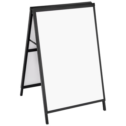 A Frame Sidewalk Sign, 24x36 Inch Heavy Duty Slide-in Signboard Holder, Double-Sided Folding Sandwich Board Signs, Steel Pavement Sign Poster for Outdoor Business Street Advertising (Frame only)