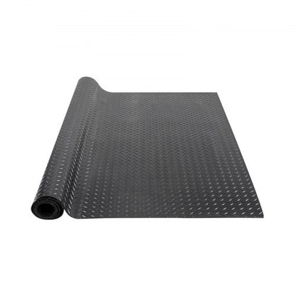 Diamond-Plate Rubber Flooring Roll, 3 mm x 4 ft x 6 ft Garage Floor Mat, SBR Rubber Garage Flooring Roll, Easy to Clean, Diamond Plate Rubber Mat for Under Cars, Garage Industry Gym, Black