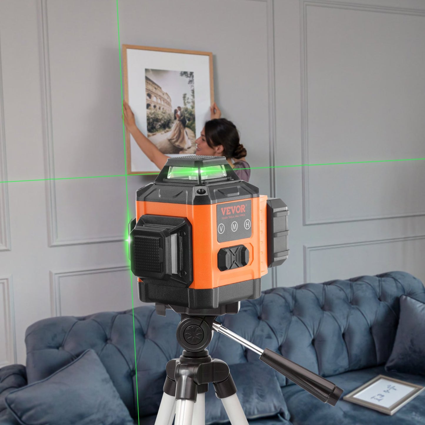 Laser Level 3048 cm Green Cross Line Self Leveling High Accuracy Measuring