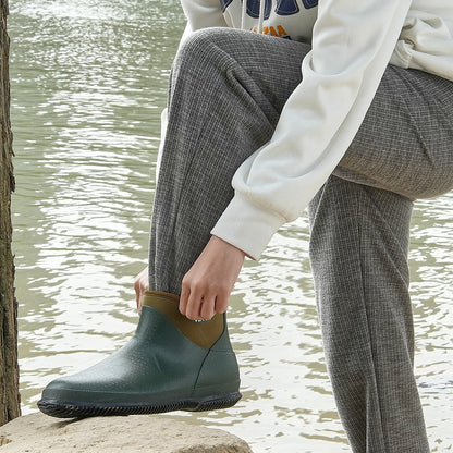 Damen-Deckstiefel, wasserdichte Angelstiefel, rutschfeste Gummistiefel für den Knöchel, isolierte Gartenstiefel, Neopren, leicht und strapazierfähig, für Produktion und Landwirtschaft, Größe 11 US