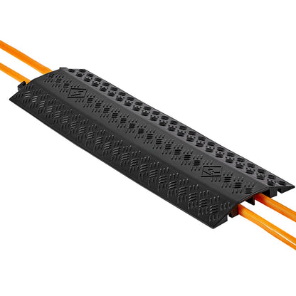Überrollbare Kabelabdeckung, Tragfähigkeit 7.938 kg/Achse, robuste Kabelschlauch-Schutzrampe, Bodenkabelabdeckung, für stark frequentierte Bereiche, Innen- und Außenbereich, Zuhause, Büro, Lagerhalle, 1 Stück