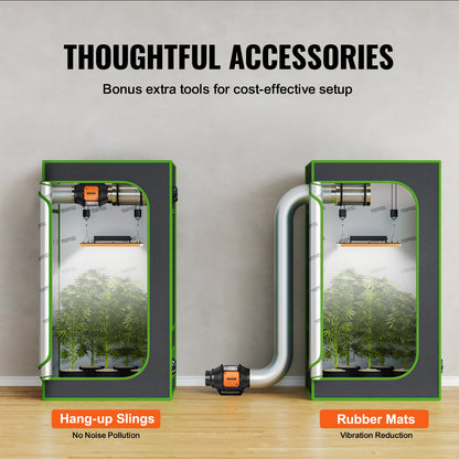 Inline-Rohrventilator, 102 mm, 129,7 CFM mit Drehzahlregler, leiser Wechselstrommotor, Abluftventilator für Kühlverstärker, Growzelte, Hydrokultur