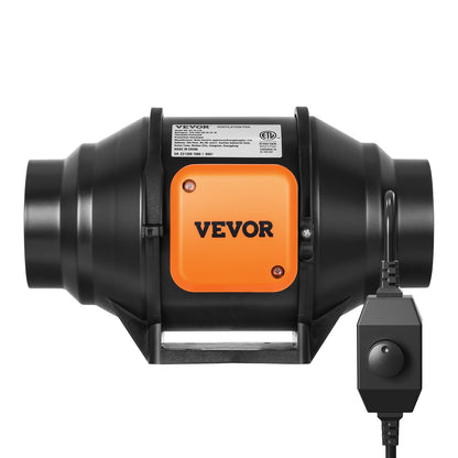 Inline-Rohrventilator, 102 mm, 129,7 CFM mit Drehzahlregler, leiser Wechselstrommotor, Abluftventilator für Kühlverstärker, Growzelte, Hydrokultur