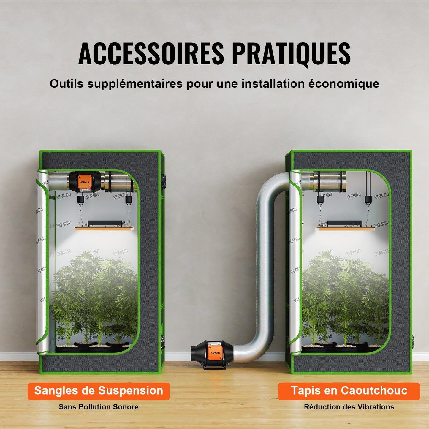 Inline-Rohrventilator, 102 mm, 129,7 CFM, leiser EC-Motor, Abluftventilator mit Temperatur- und Feuchtigkeitsregler für Kühlverstärker, Growzelte und Hydrokultur