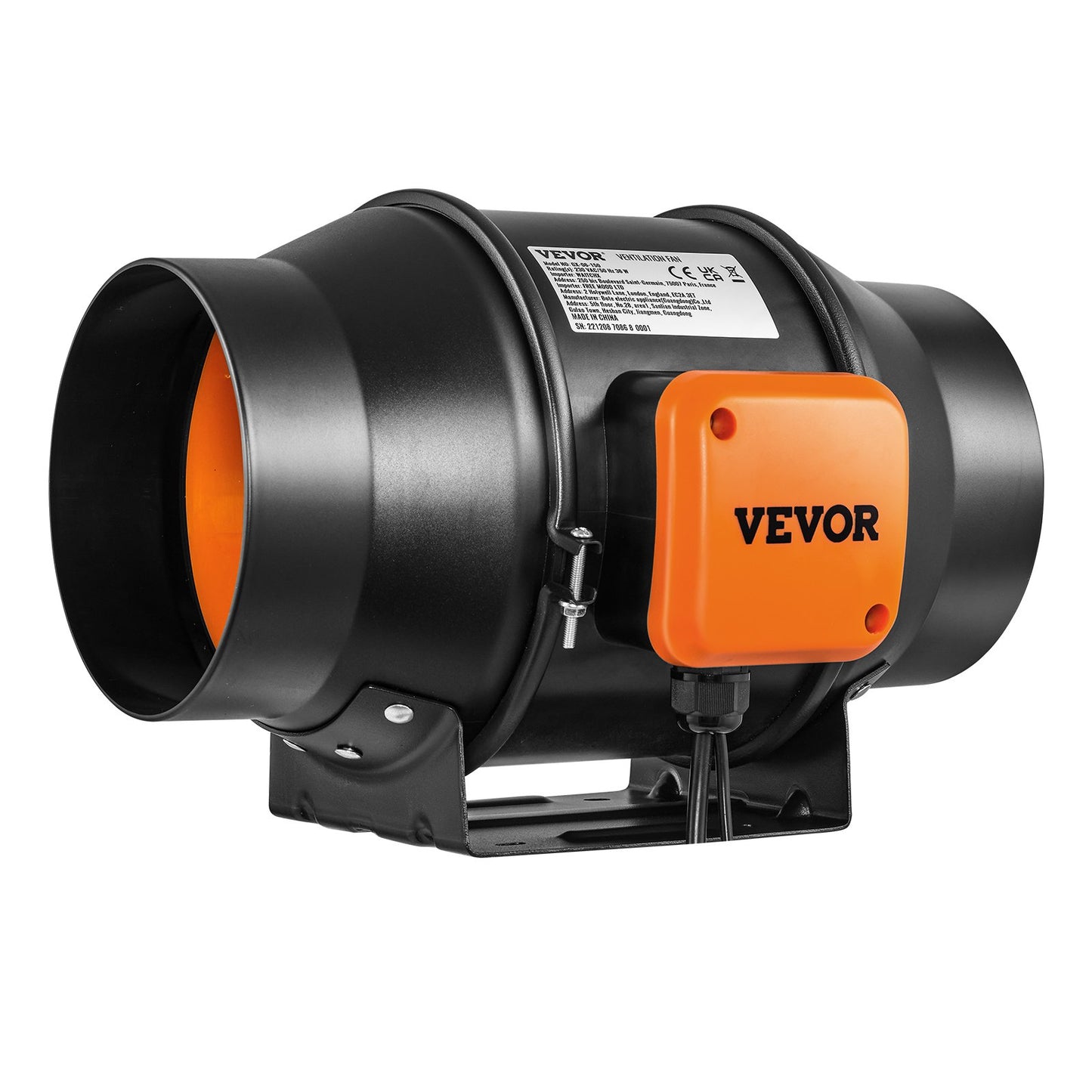 Inline-Rohrventilator, 6 Zoll, 402 CFM mit Temperatur- und Feuchtigkeitsregler, leiser EC-Motor, Abluftventilator für Kühlverstärker, Growzelte, Hydrokultur