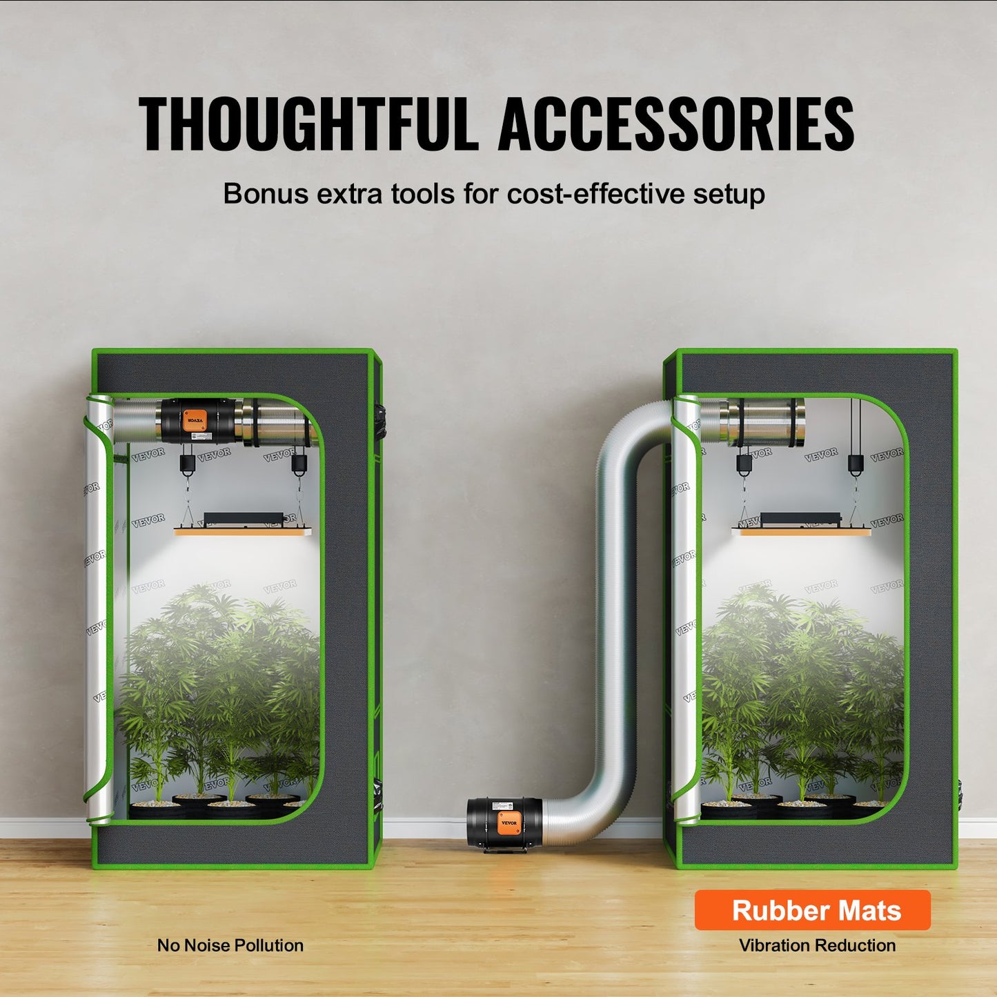 Inline-Rohrventilator, 203,2 mm, 506,2 CFM mit Temperatur- und Feuchtigkeitsregler, leiser Abluftventilator mit EC-Motor für Kühlverstärker, Growzelte und Hydrokultur